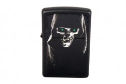  Zippo 28436 Hooded Skull Black Matte