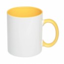 Чашка керамическая бело-желтая