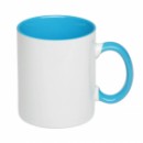 Чашка керамическая бело-синяя