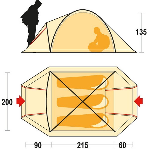 Палатка Ferrino Aral 3 (4000) Red/Gray Палатка Ferrino Aral 3 (4000) Red/Gray