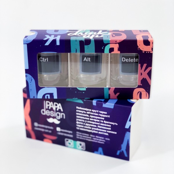 Набір чарок Ctrl+alt+dlt синій Набір чарок Ctrl+alt+dlt синій