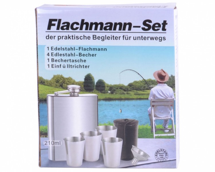 Набір подарунковий з флягою для чоловіків Рибалка Набір подарунковий з флягою для чоловіків Рибалка