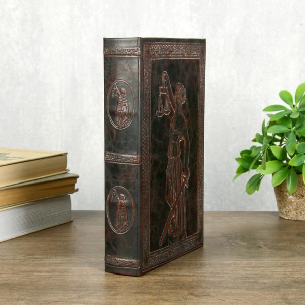 Сейф-книга дерево шкірзам Правосуддя 26х17х5 см Сейф-книга дерево шкірзам Правосуддя 26х17х5 см