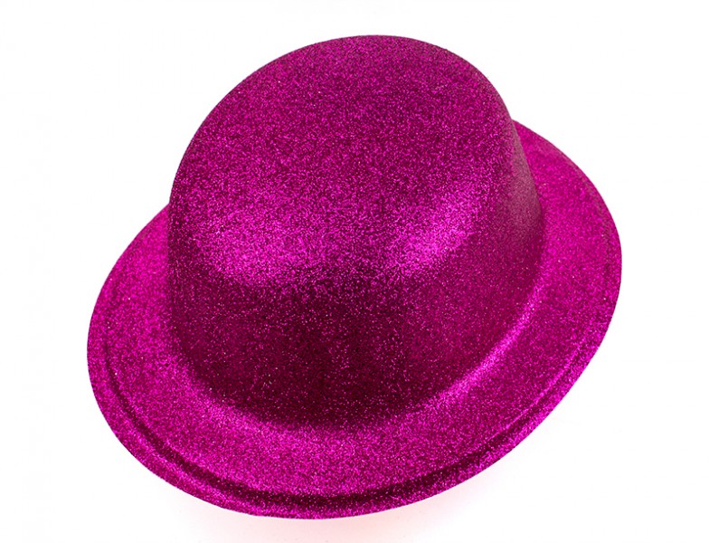 Капелюх Котелок блискучий рожевий Капелюх Котелок блискучий рожевий