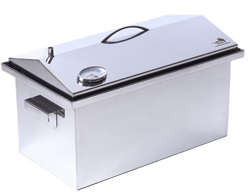 Коптильня з гідрозатвором 520х300х310 кришка "Будиночок" з термометром товщина 2мм Коптильня з гідрозатвором 520х300х310 кришка "Будиночок" з термометром товщина 2мм