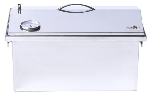 Коптильня з гідрозатвором 520х300х310 кришка "Будиночок" з термометром товщина 2мм Коптильня з гідрозатвором 520х300х310 кришка "Будиночок" з термометром товщина 2мм