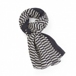 FASHION / Striped Print  Viscose Scarf (90x180)