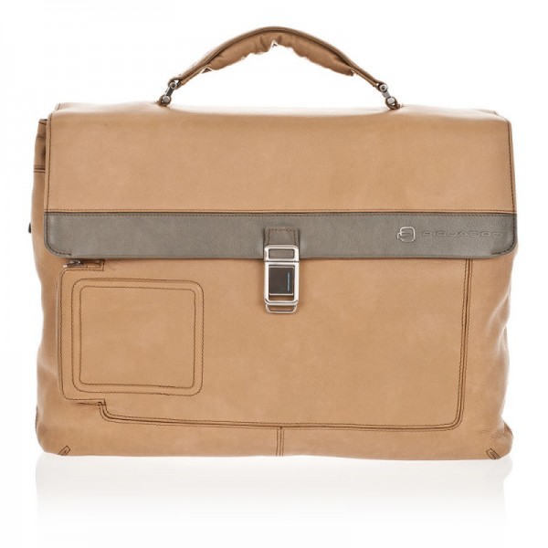 Портфель на 2 відділ. з фронт. кишенею та з відділ. д/ноутбука (42x30x13) VIBE/Sand-Olive Портфель на 2 відділ. з фронт. кишенею та з відділ. д/ноутбука (42x30x13) VIBE/Sand-Olive