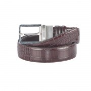 C31/Brown Ремінь чоловічий двостор. крокодил/гладкий (3,5x127) C31/Brown Ремінь чоловічий двостор. крокодил/гладкий (3,5x127)