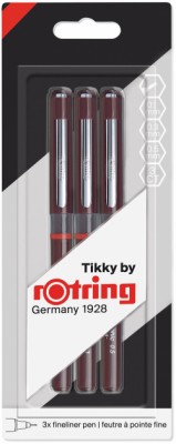 TIKKY GRAPHIC Burgundy FiberPen 0,1/0,3/0,5 Black 