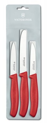 Набор кухонный SwissClassic Paring Set 3 ножа с крас. ручкой (8,8,11см) Набор кухонный SwissClassic Paring Set 3 ножа с крас. ручкой (8,8,11см)
