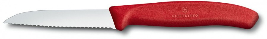 Кухонный нож SwissClassic Paring 8см прям. волн. с крас. ручкой Кухонный нож SwissClassic Paring 8см прям. волн. с крас. ручкой