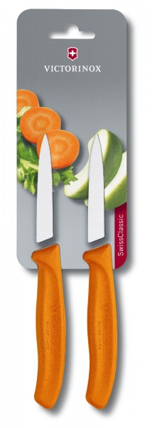 Кухонный нож SwissClassic Paring 2 ножа 8см с оранж. ручкой (блистер) Кухонный нож SwissClassic Paring 2 ножа 8см с оранж. ручкой (блистер)