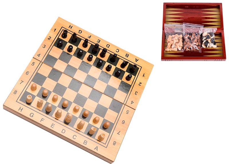 Ігровий набір 3 в 1 шахи, шашки та нарди 29,5x15 см Ігровий набір 3 в 1 шахи, шашки та нарди 29,5x15 см