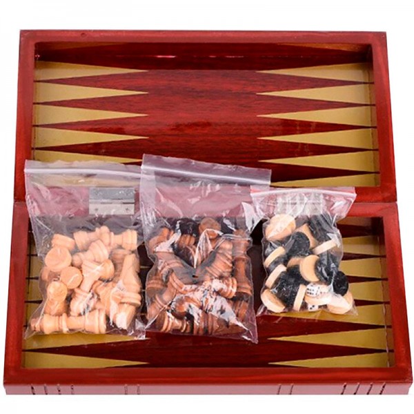 Ігровий набір 3 в 1 шахи, шашки та нарди 29,5x15 см Ігровий набір 3 в 1 шахи, шашки та нарди 29,5x15 см