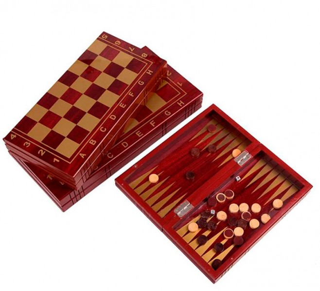 Настільна гра 3 в 1 шахи, шашки та нарди 29,5x15 см Настільна гра 3 в 1 шахи, шашки та нарди 29,5x15 см