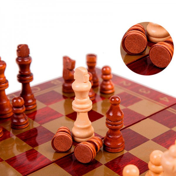 Настільна гра 3 в 1 шахи, шашки та нарди 29,5x15 см Настільна гра 3 в 1 шахи, шашки та нарди 29,5x15 см