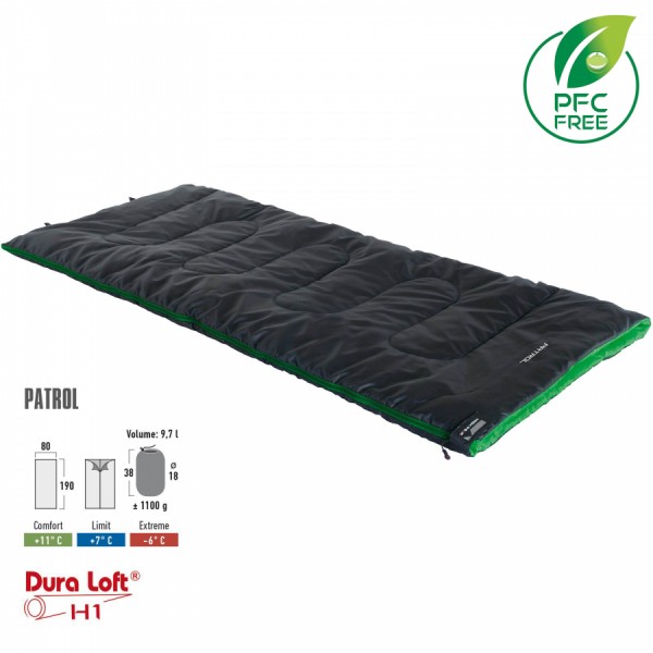 Спальний мішок High Peak Patrol/+7°C Anthra/Green Left (20048) Спальний мішок High Peak Patrol/+7°C Anthra/Green Left (20048)