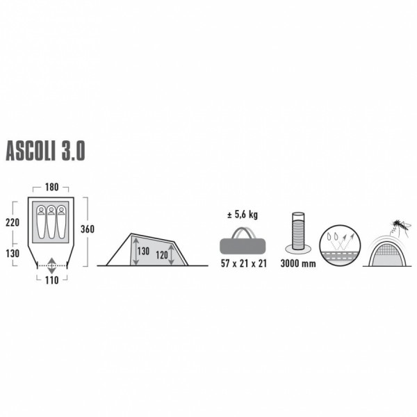Намет High Peak Ascoli 3.0 Nimbus Grey Намет High Peak Ascoli 3.0 Nimbus Grey