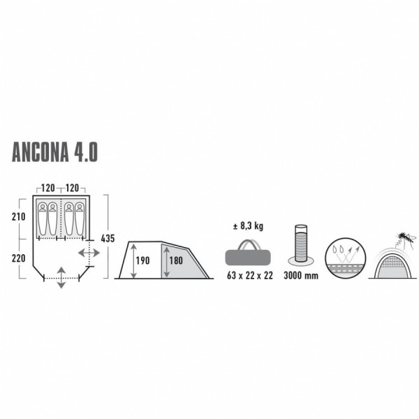 Намет High Peak Ancona 4.0 Nimbus Grey Намет High Peak Ancona 4.0 Nimbus Grey