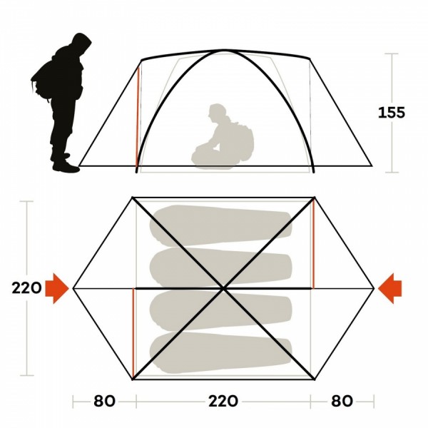 Намет Ferrino Lhotse 4 (8000) Orange Намет Ferrino Lhotse 4 (8000) Orange
