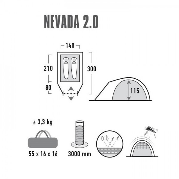 Намет High Peak Nevada 2.0 (Nimbus Grey) Намет High Peak Nevada 2.0 (Nimbus Grey)
