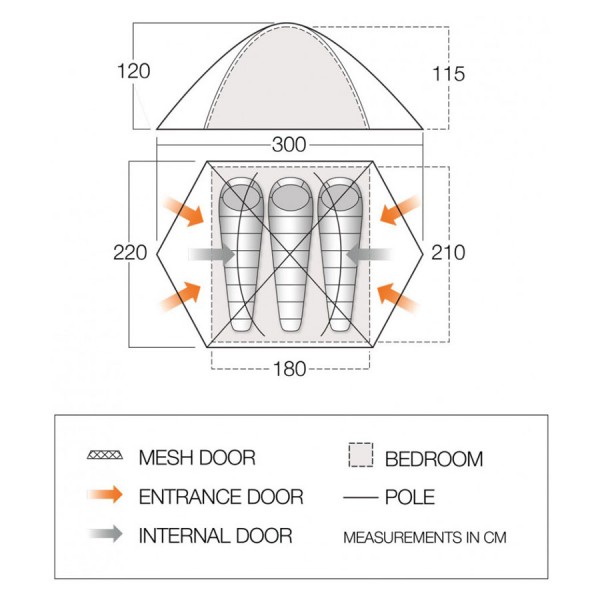 Намет Vango Kruger 300 Moroccan Blue Намет Vango Kruger 300 Moroccan Blue