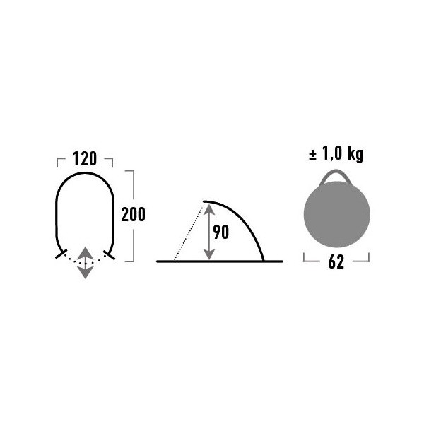 Намет High Peak Calobra 80 (Aluminium/Dark Grey) Намет High Peak Calobra 80 (Aluminium/Dark Grey)