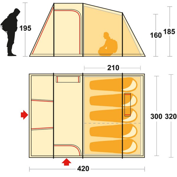 Намет Ferrino Meteora 5 Brick Red Намет Ferrino Meteora 5 Brick Red