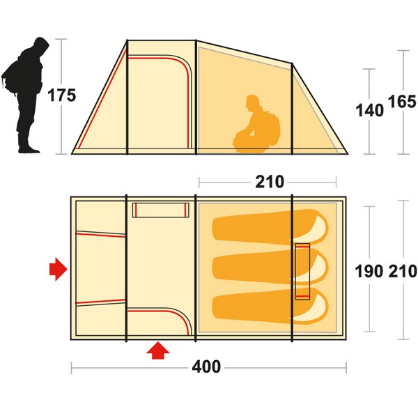 Намет Ferrino Meteora 3 Brick Red Намет Ferrino Meteora 3 Brick Red
