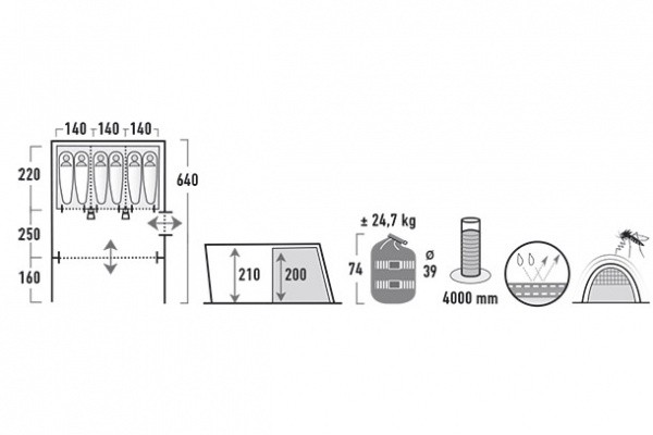 Намет High Peak Leesburg 6 (Grey/Blue) Намет High Peak Leesburg 6 (Grey/Blue)