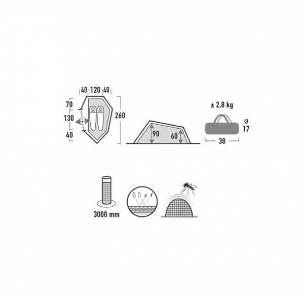 Намет High Peak Sparrow 2 (Pesto/Red) Намет High Peak Sparrow 2 (Pesto/Red)