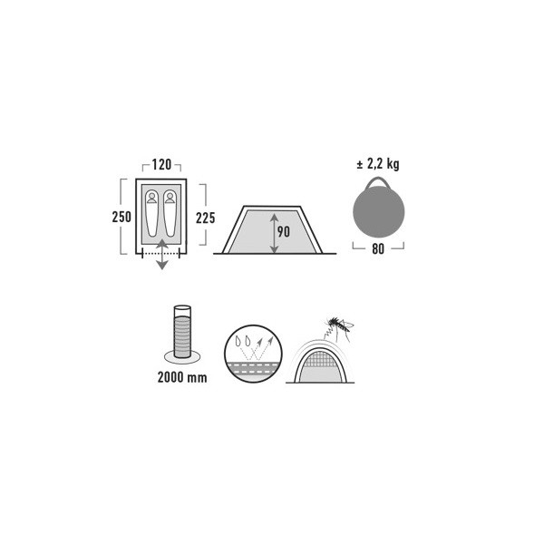 Намет High Peak Boston 2 (Aluminium/Dark Grey) Намет High Peak Boston 2 (Aluminium/Dark Grey)