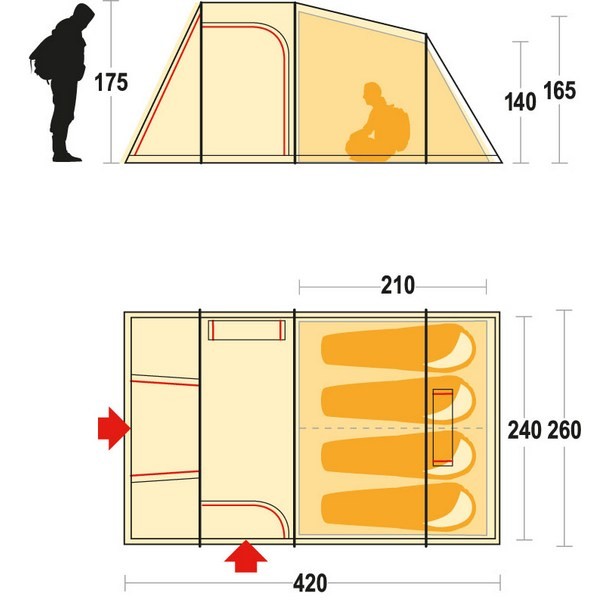 Намет Ferrino Meteora 4 Brick Red Намет Ferrino Meteora 4 Brick Red