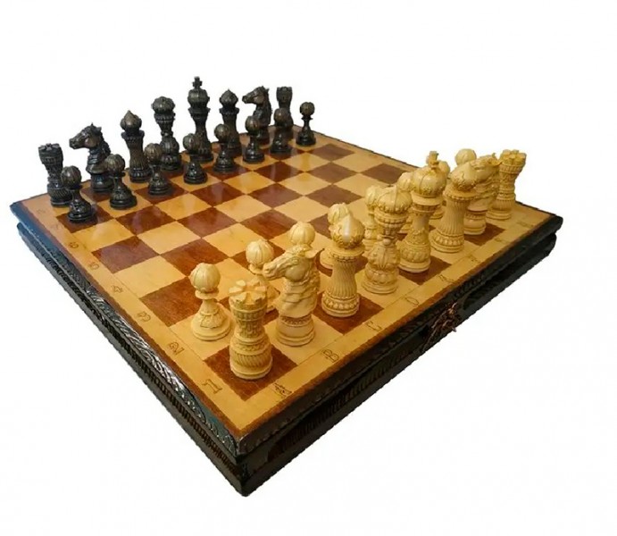 Шахи ручної роботи Лотос темні (55х55см) NS-SH12 Шахи ручної роботи Лотос темні (55х55см) NS-SH12