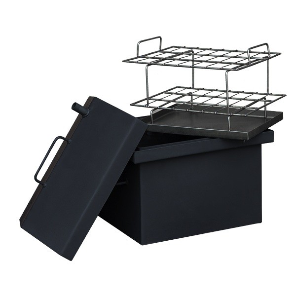 Коптильня гарячого копчення мала з кришкою будиночком та фарбуванням 380x320x360 Коптильня гарячого копчення мала з кришкою будиночком та фарбуванням 380x320x360