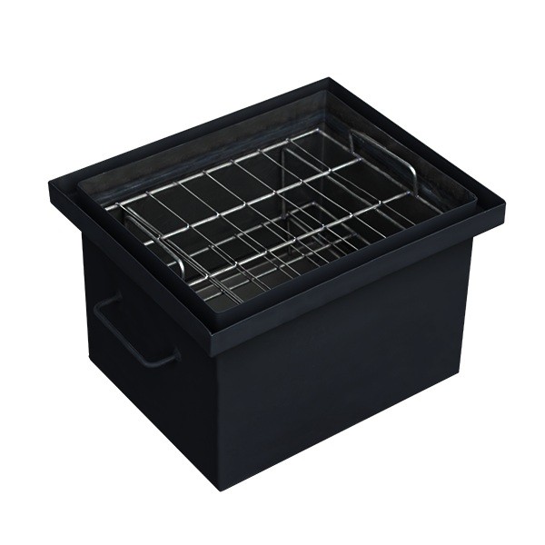 Коптильня гарячого копчення мала з кришкою будиночком та фарбуванням 380x320x360 Коптильня гарячого копчення мала з кришкою будиночком та фарбуванням 380x320x360