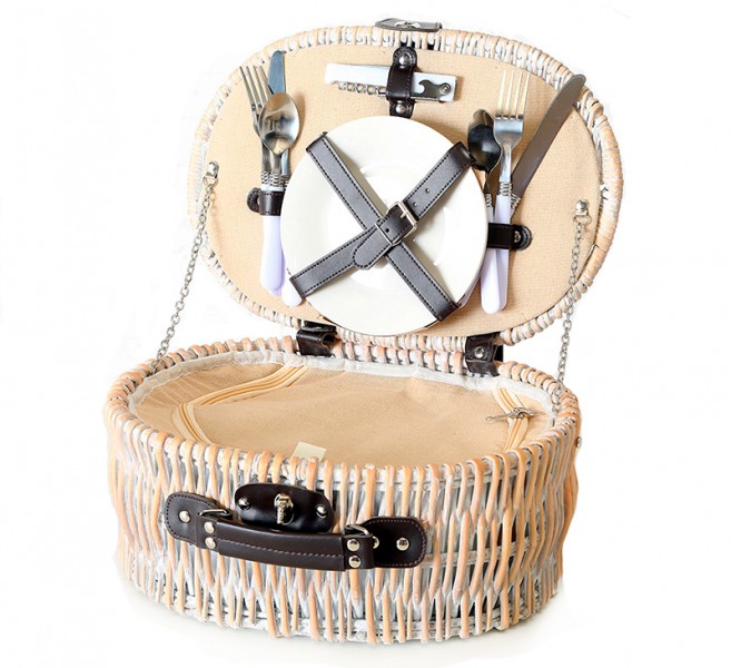 Набор для пикника Корзина Прованс на 2 персоны дерево беж 16*38*28 см Набор для пикника Корзина Прованс на 2 персоны дерево беж 16*38*28 см