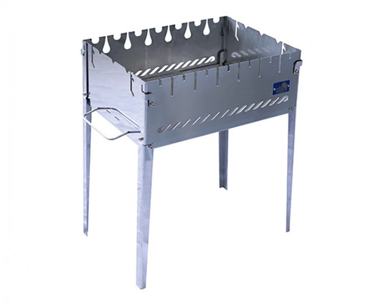 Раскладной мангал на 6 шампуров из нержавеющей стали и решеткой Раскладной мангал на 6 шампуров из нержавеющей стали и решеткой