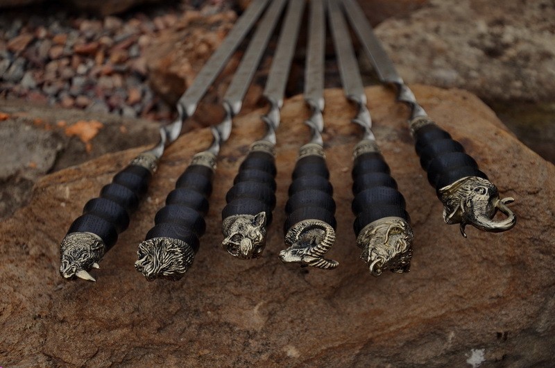 Набор шампуров ручной работы Сафари в кейсе Набор шампуров ручной работы Сафари в кейсе