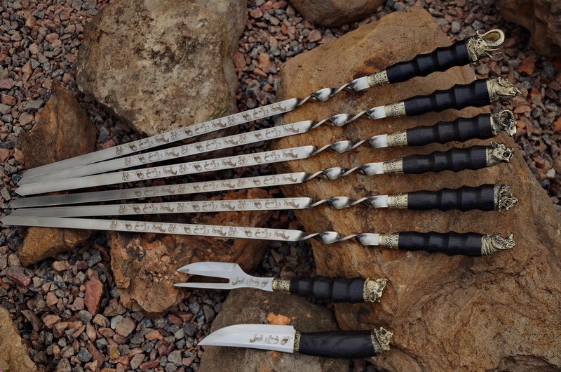 Набор шампуров ручной работы Сафари в кейсе Набор шампуров ручной работы Сафари в кейсе