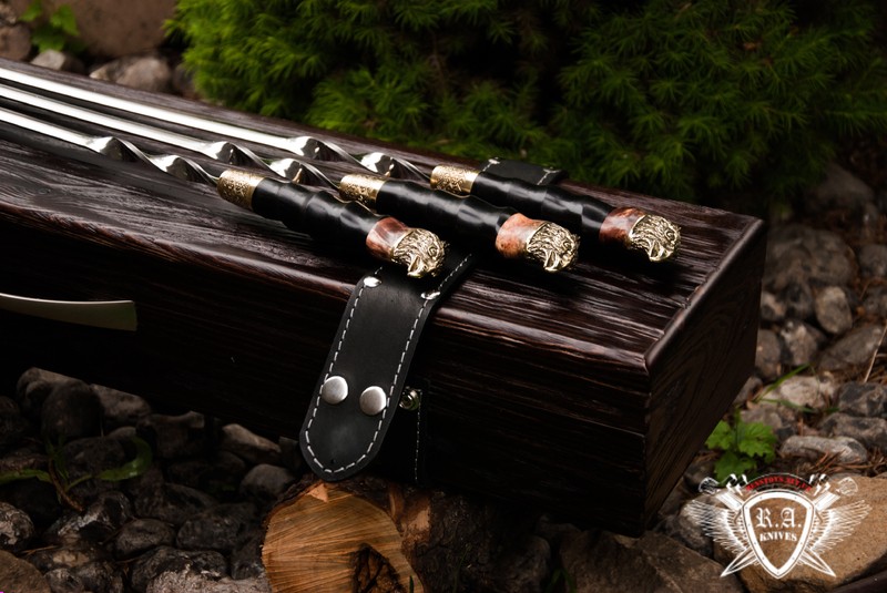 Набор шампуров ручной работы Полёт в кейсе Набор шампуров ручной работы Полёт в кейсе