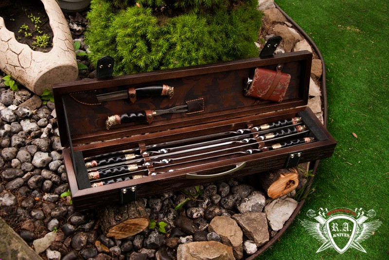 Набор шампуров ручной работы Полёт в кейсе Набор шампуров ручной работы Полёт в кейсе