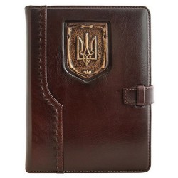 Кожаный ежедневник Герб Украины Коричневый Кожаный ежедневник Герб Украины Коричневый
