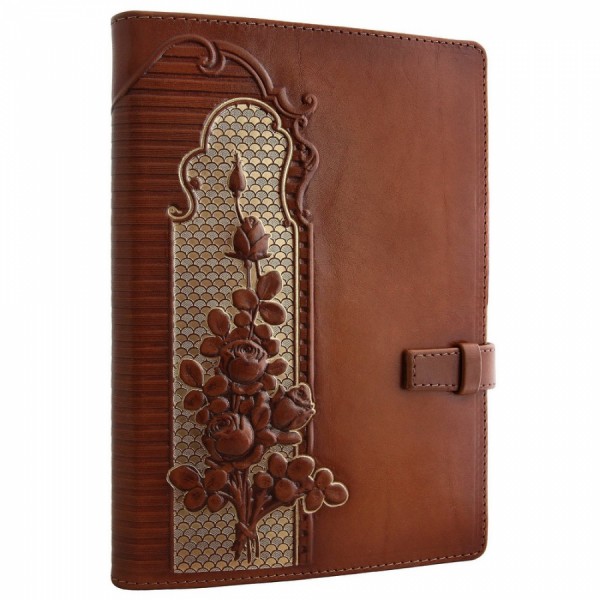 Шкіряний щоденник Троянди, коричневий Шкіряний щоденник Троянди, коричневий