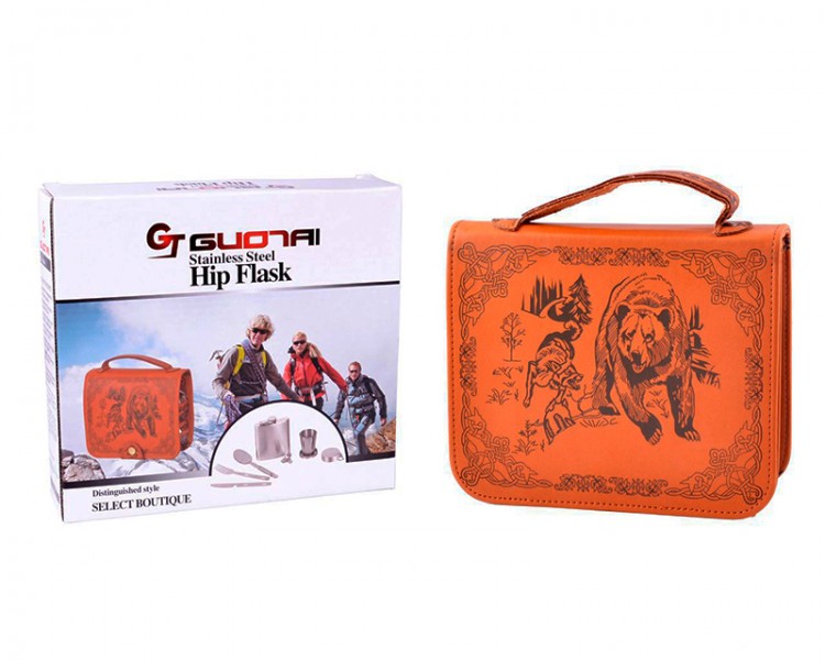 Подарочный набор с флягой 10 алкогольных заповедей охота Подарочный набор с флягой 10 алкогольных заповедей охота