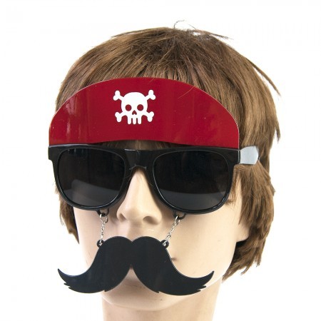 Очки Пират в бандане с усами Очки Пират в бандане с усами