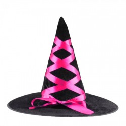 Шляпа Ведьмы детская  с лентой розовой