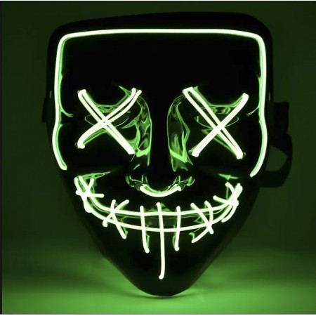 Маска Анонимуса неоновая (зеленая) Маска Анонимуса неоновая (зеленая)