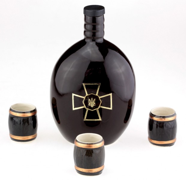 Подарунковий набір Фляга армійська та чарки Нацгвардія Подарунковий набір Фляга армійська та чарки Нацгвардія